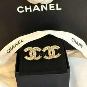 Chanel Gold Crystal Earrings